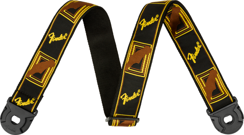 Fender Quick Grip - Black/Yellow/Brown Monogram Strap