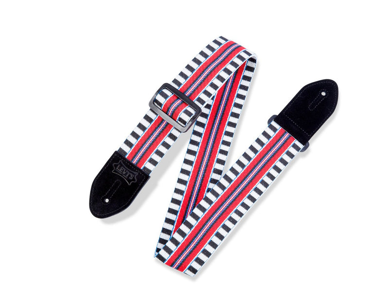 Levy's MC8VIN-004 Striped Polyester Guitar Strap - Red/White/Blue/Black