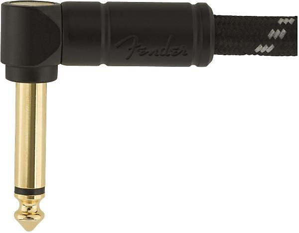 Fender Deluxe Series Instrument Cable, Straight/Angle, 10', Black Tweed