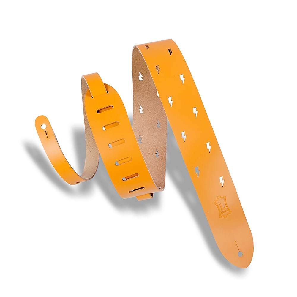 Levy's M12LBC-TAN 2in Lightning Bolt Punch Out Guitar Strap - Tan