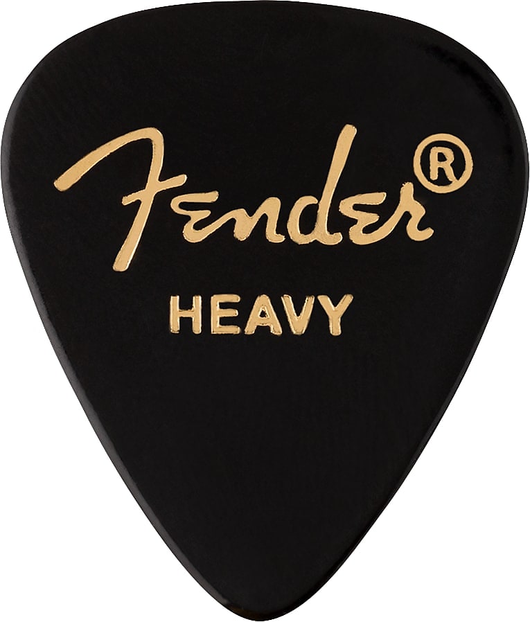 Fender 351 Shape Premium Picks, Heavy, Black, 12 Count