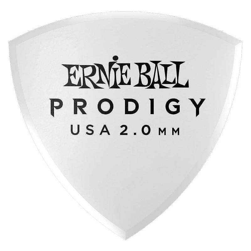 Ernie Ball 9338 2.0MM White Large Shield Prodigy Picks 6pk